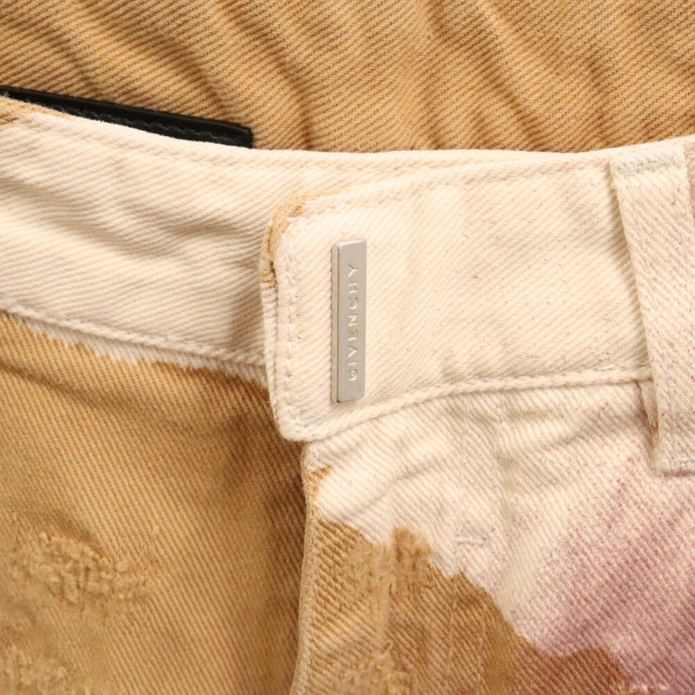 GIVENCHY(ジバンシィ) Distressed Denim Shorts BM512S5Y32 ダメージ タイダイ デニムショーツ ハーフパンツ ジーンズ マルチ