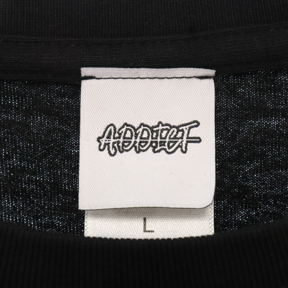 A.D.D.I.C.T(アディクト) パンプキンプリント ハロウィン 半袖Tシャツ ブラック