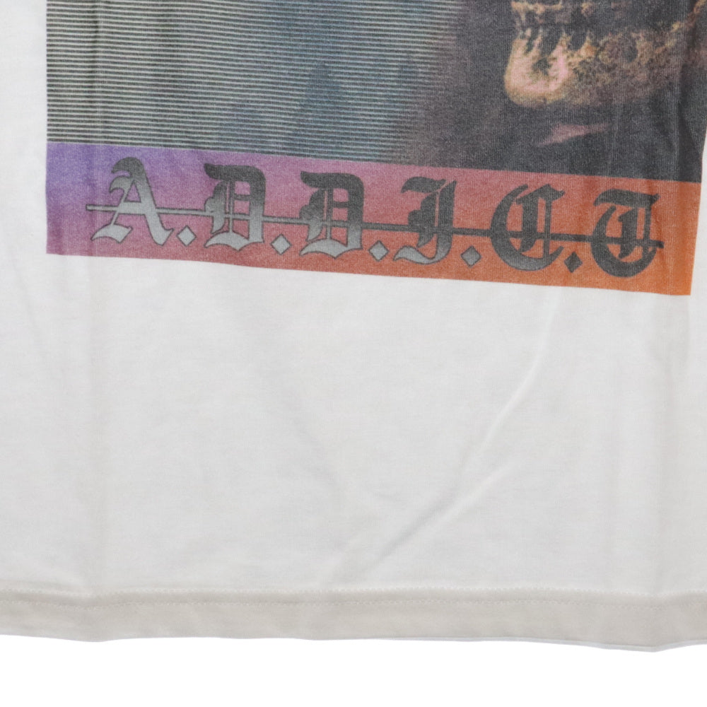 A.D.D.I.C.T(アディクト) ハロウィンデザイン スカル パンプキン 半袖Tシャツ ホワイト