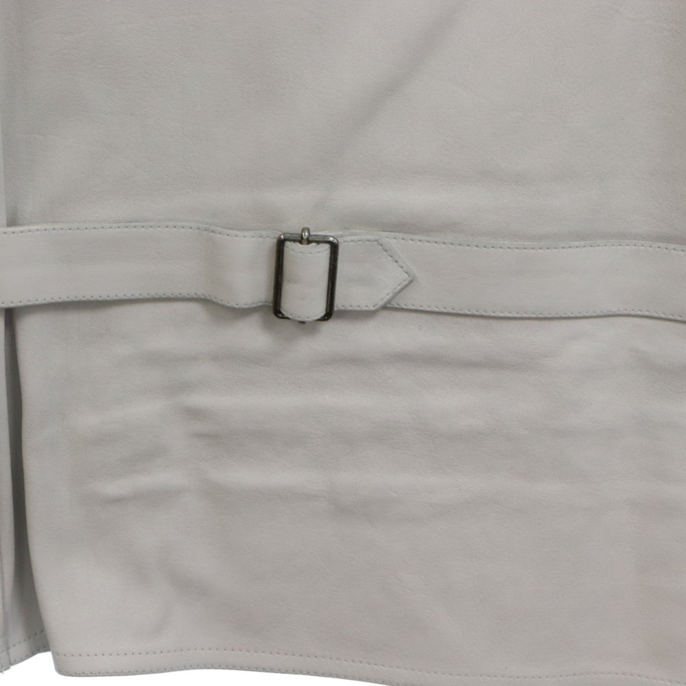 PRADA(プラダ) 23SS UPC194 S231 12NF ベルテッドレザープルオーバーベスト ホワイト