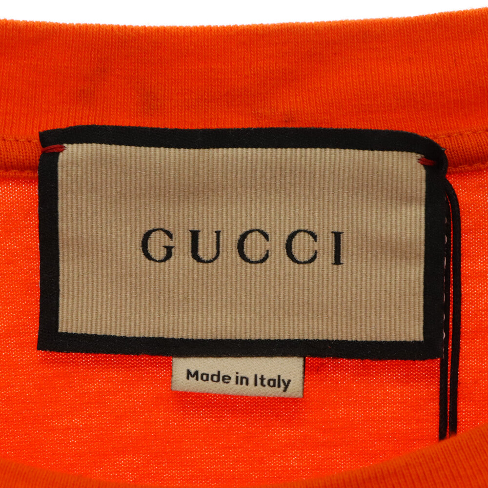 GUCCI(グッチ) 21AW アームミラープリント ロングスリーブカットソー 長袖Tシャツ オレンジ 676063 XJDWA