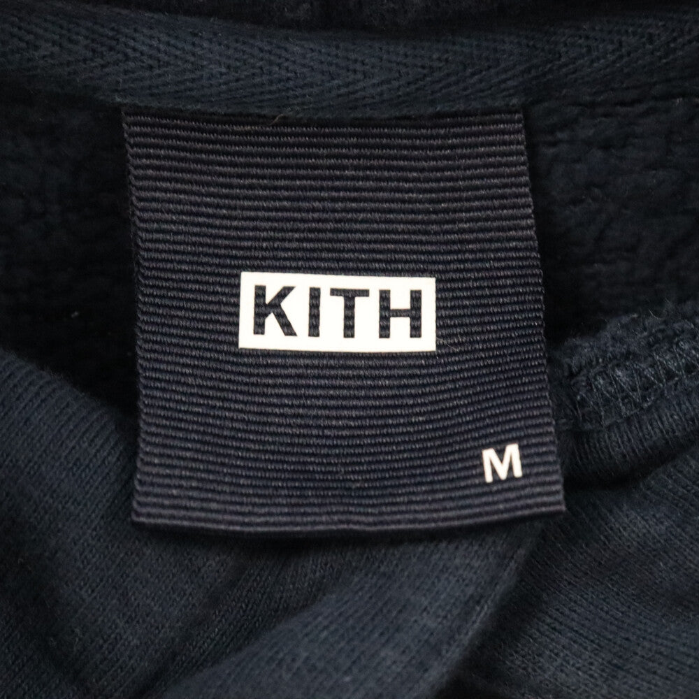 KITH(キス) ×Sadelle サデレス フロントエンブロイダリーロゴ プルオーバー スウェットパーカー ネイビー KHM030970