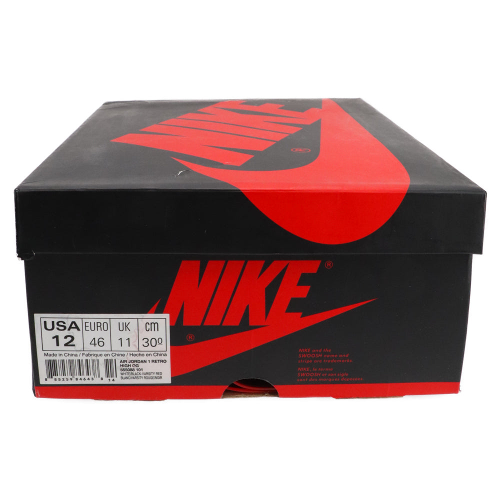NIKE(ナイキ) 2015年 AIR JORDAN 1 RETRO HIGH OG CHICAGO 555088-101 エアジョーダン1ハイカットスニーカー シカゴ US12/30cm ホワイト/レッド
