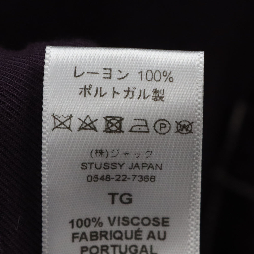 STUSSY(ステューシー) CONTRAST PICK STITCHED SHIRT エンブロイダリーロゴ 半袖シャツ パープル 72966-00
