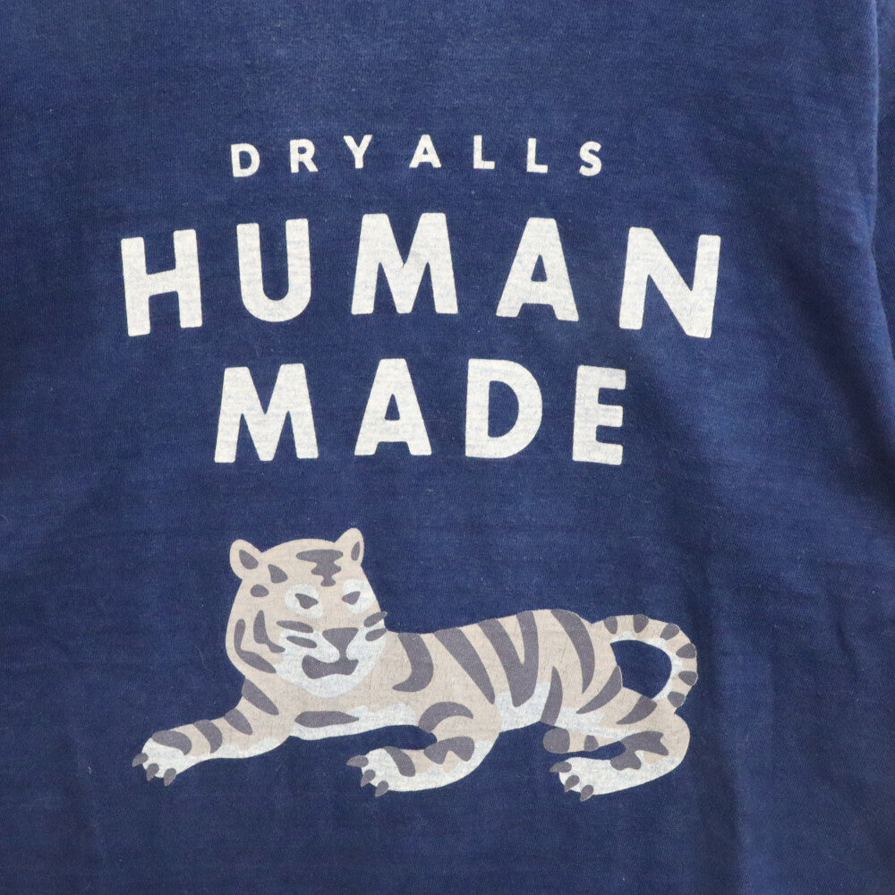 HUMAN MADE(ヒューマンメイド) 22SS INDIGO T-SHIRT #2 グラフィック タイガー フロントロゴプリント 半袖Tシャツ ネイビー
