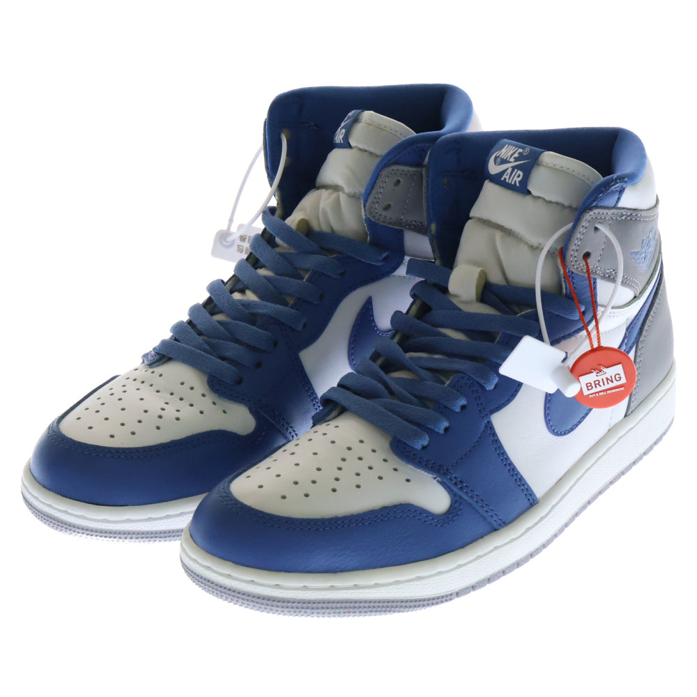 NIKE(ナイキ) AIR JORDAN 1 RETRO HIGH OG TRUE BLUE エア ジョーダン レトロ ハイ トゥルーブルー ハイカットスニーカー ブルー/グレー DZ5485-410 US9.5/27.5cm