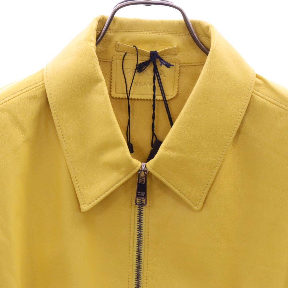 PRADA(プラダ) トライアングルロゴ ナッパレザージップアップジャケット イエロー UPW428 1WDV