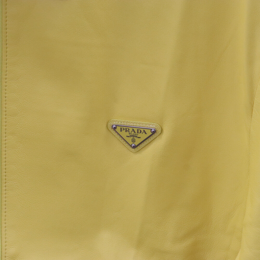 PRADA(プラダ) トライアングルロゴ ナッパレザージップアップジャケット イエロー UPW428 1WDV