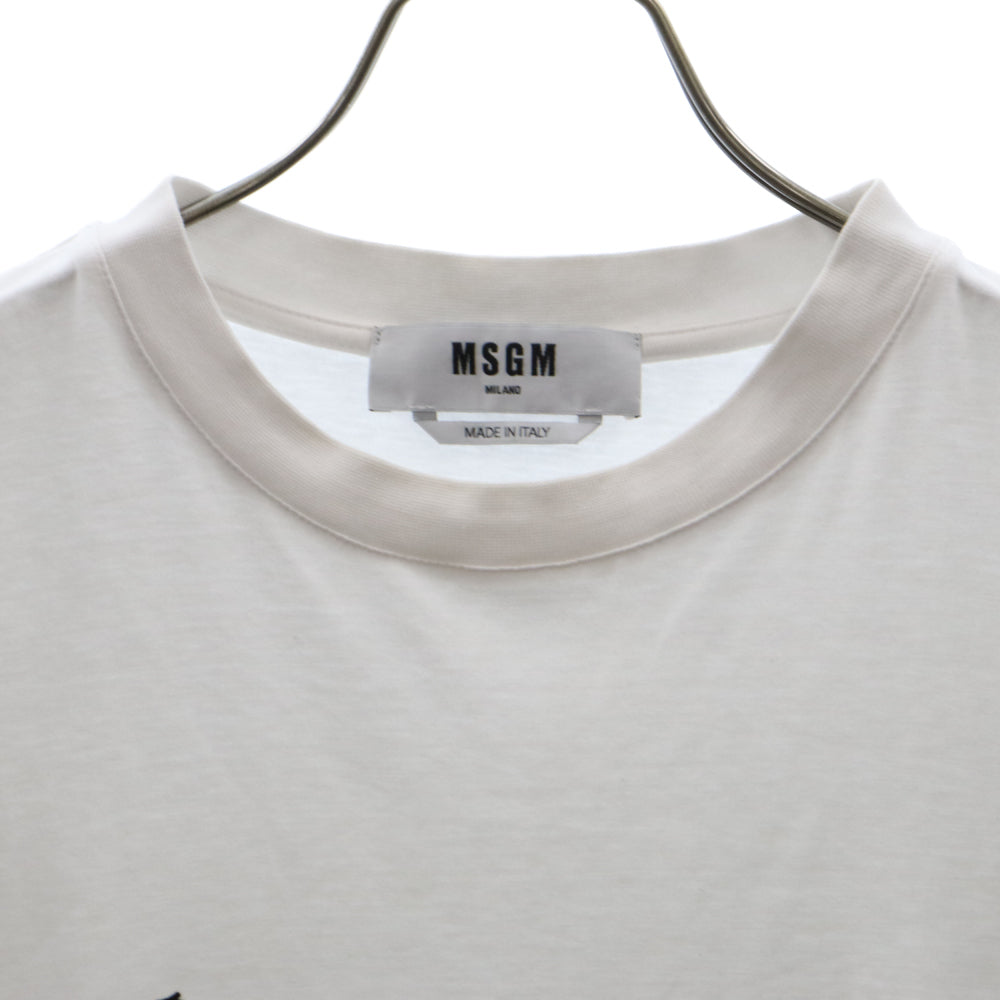 MSGM(エムエスジーエム) ペイントプリントロゴ半袖Tシャツ ホワイト 2841MDM74