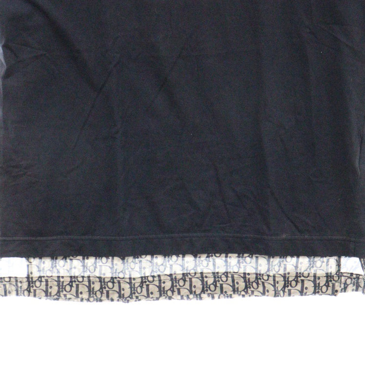 DIOR(ディオール) 19SS Motif Stripe T-Shirt 923J631W8541 オブリーク レイヤード クルーネック 半袖Tシャツ ネイビー