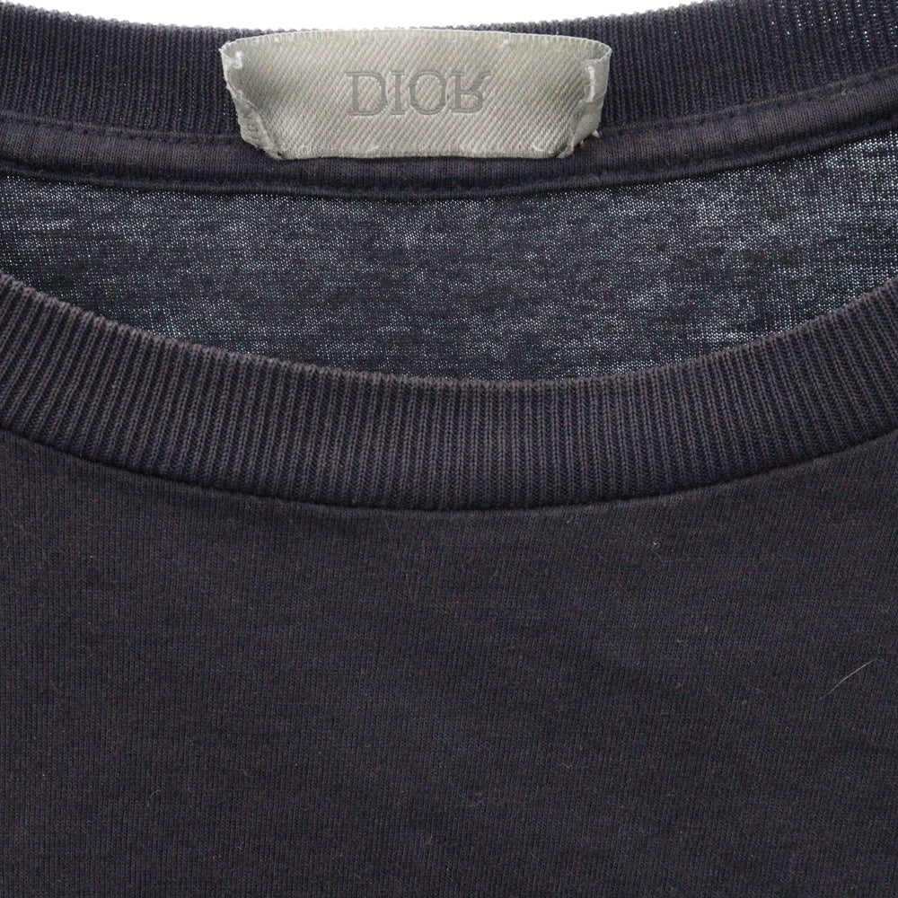 DIOR(ディオール) 19SS Motif Stripe T-Shirt 923J631W8541 オブリーク レイヤード クルーネック 半袖Tシャツ ネイビー