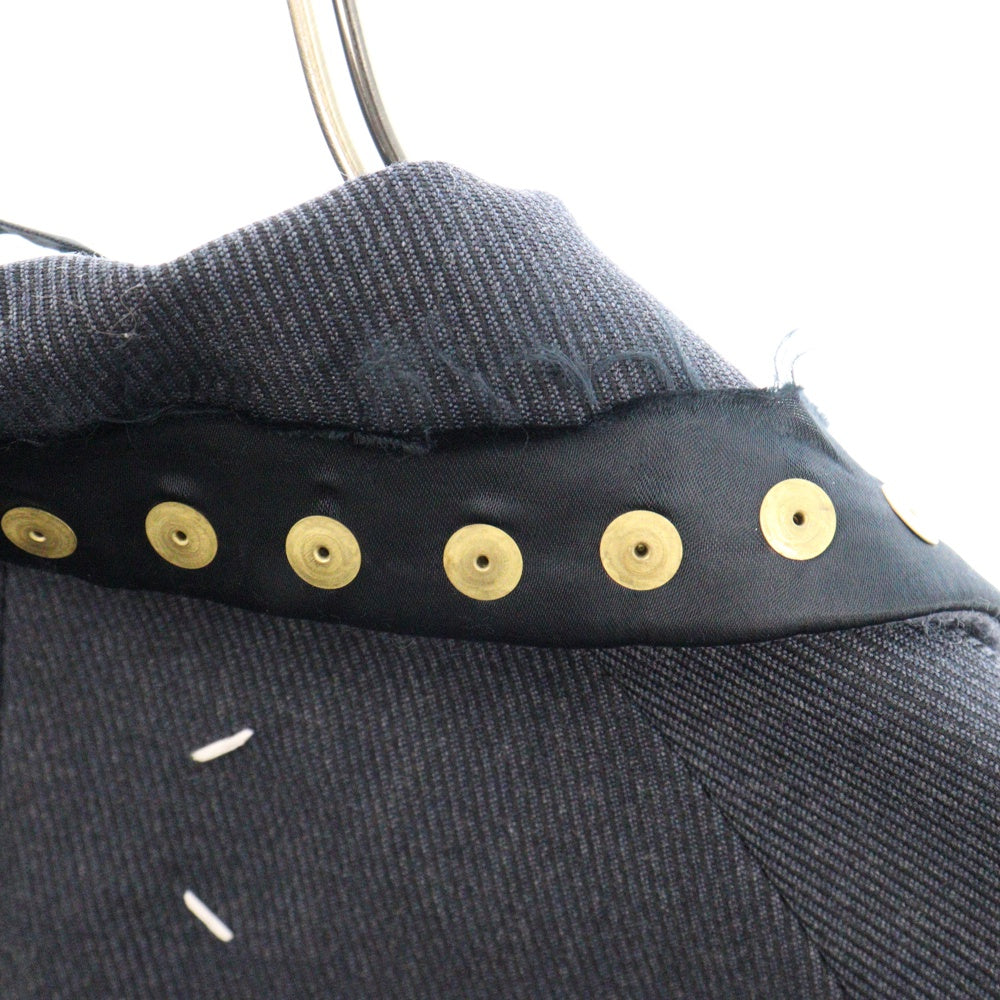 Martin Margiela 10(マルタンマルジェラ) 20SS S30AH0134 S53389 スタッズデザインラグランスリーブロングコート ネイビー