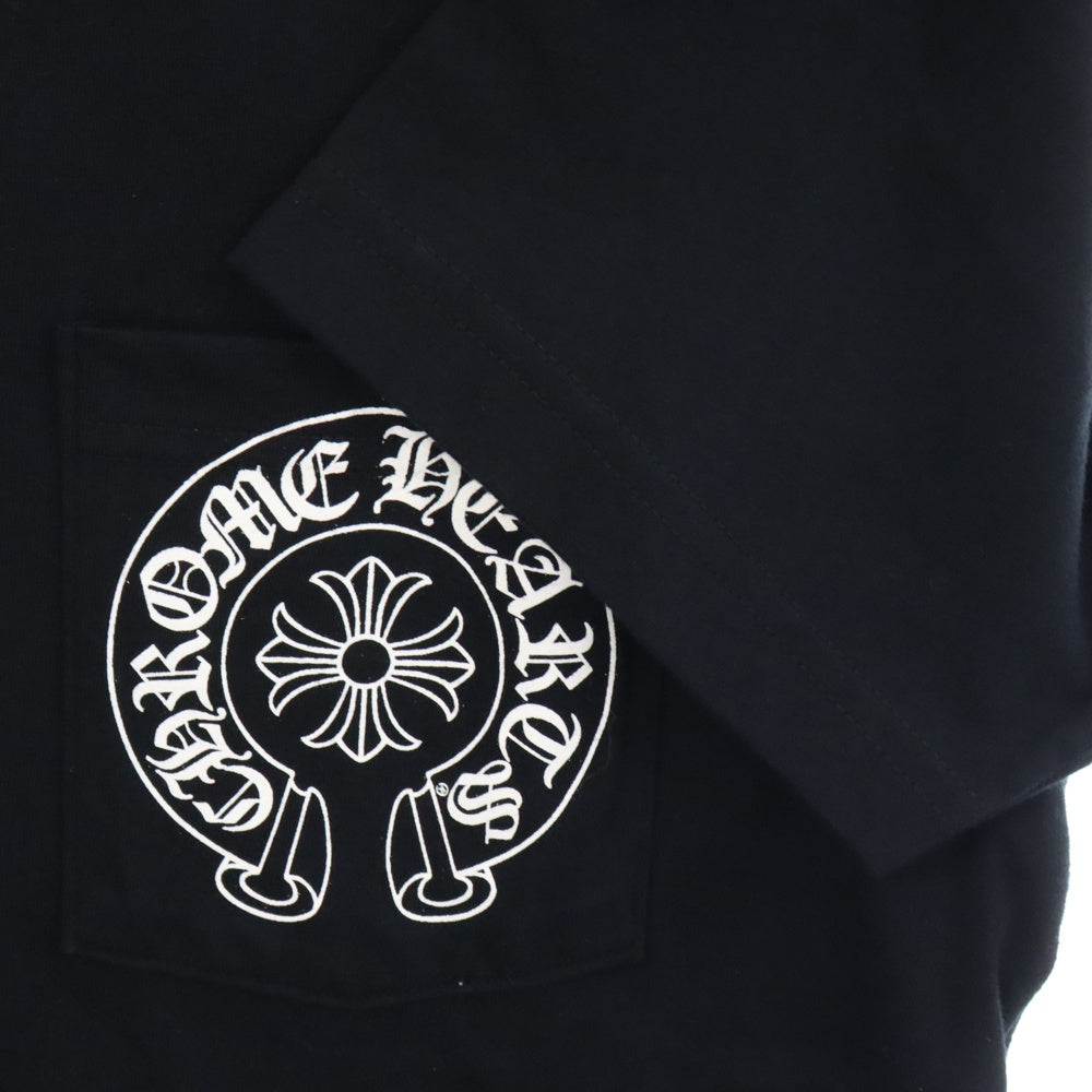 CHROME HEARTS(クロムハーツ) ×THE HEROES PROJECT HORSESHOE POCKET TEE ザヒーローズプロジェクト ホースシューポケット 半袖Tシャツ ブラック