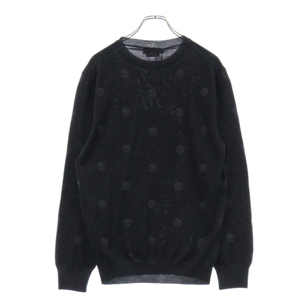 Alexander McQueen(アレキサンダーマックイーン) Embroidered Wool Sweater エンブロイ 総柄クルーネックニットセーター ブラック 603247