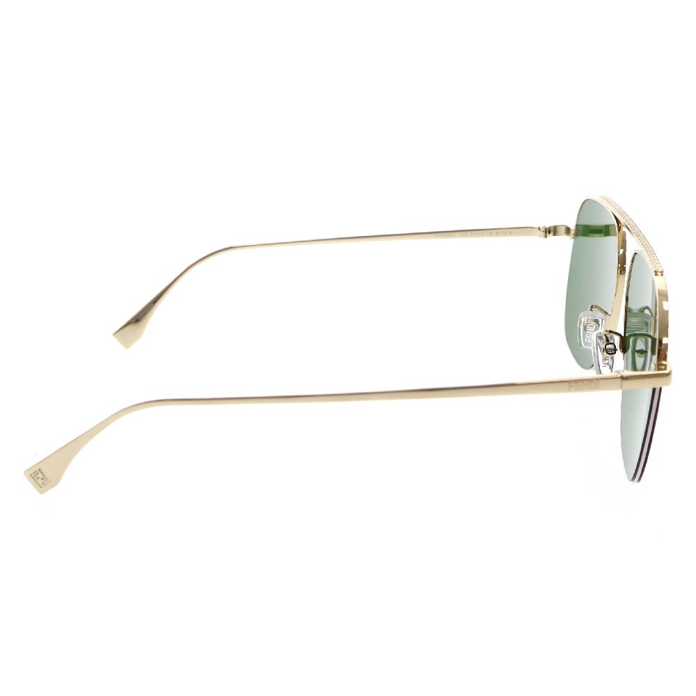 FENDI(フェンディ) Geometric Sunglasses FE40005U ズッカ柄 ミラーレンズサングラス ティアドロップアイウェア メガネ ゴールド