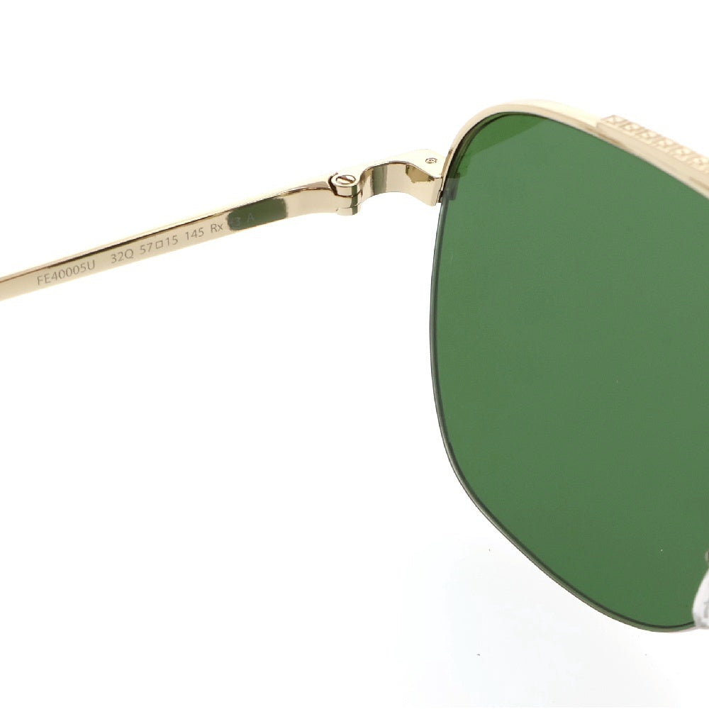 FENDI(フェンディ) Geometric Sunglasses FE40005U ズッカ柄 ミラーレンズサングラス ティアドロップアイウェア メガネ ゴールド
