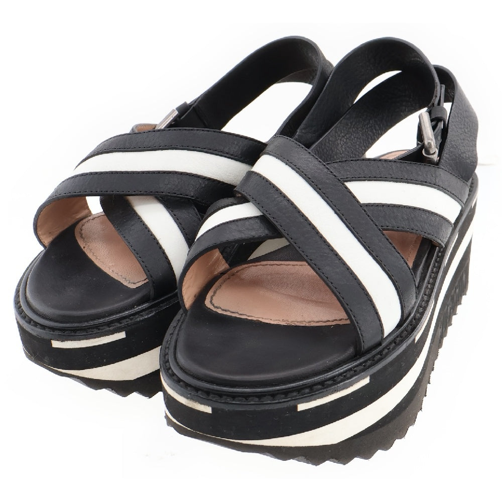 MOSCHINO(モスキーノ) Wedge Sandals クロスストラップサンダル ウェッジサンダル 厚底サンダル ブラック
