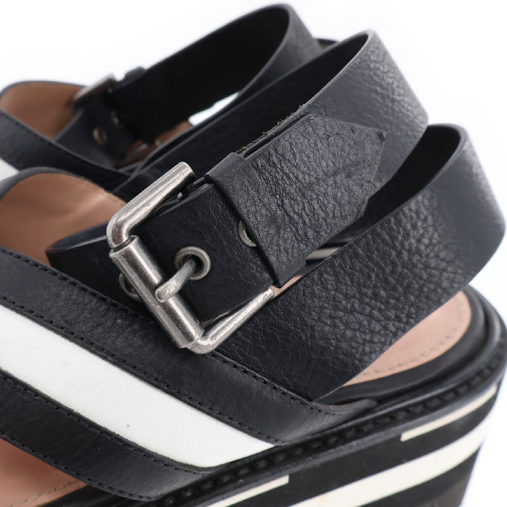 MOSCHINO(モスキーノ) Wedge Sandals クロスストラップサンダル ウェッジサンダル 厚底サンダル ブラック