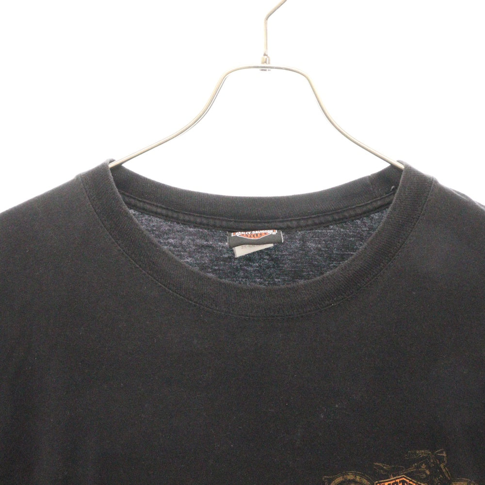 HARLEY DAVIDSON(ハーレーダビッドソン) Hanes BEEFY-T 両面ロゴプリント 半袖Tシャツ ブラック