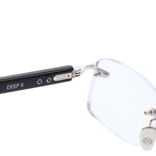 CHROME HEARTS(クロムハーツ) DEEP 2 ディープ サイドフローラルデザイン クリアレンズサングラス アイウェア 眼鏡 ブラック