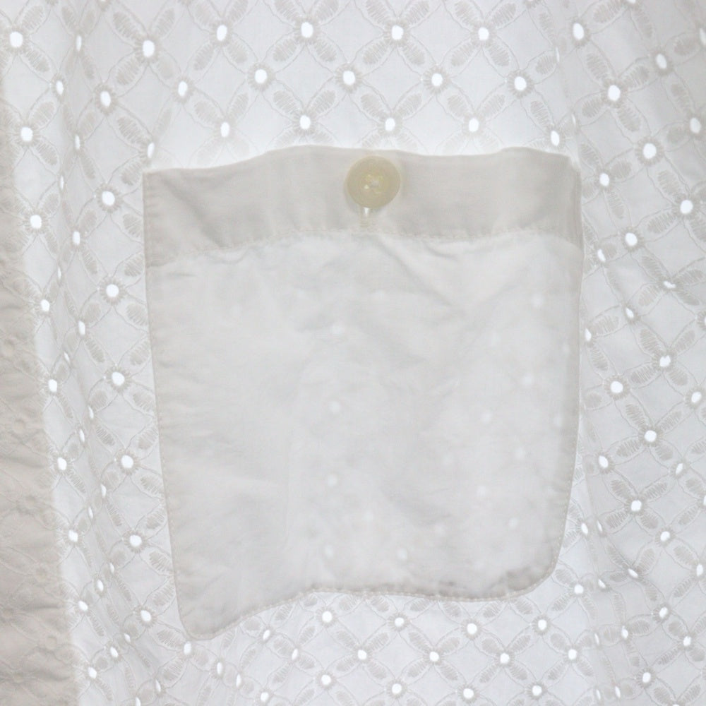 KITH(キス) Lattice Floral Long Sleeve Apollo Shirt ラティスフローラル ロングスリーブ アポロシャツ 長袖シャツ ホワイト