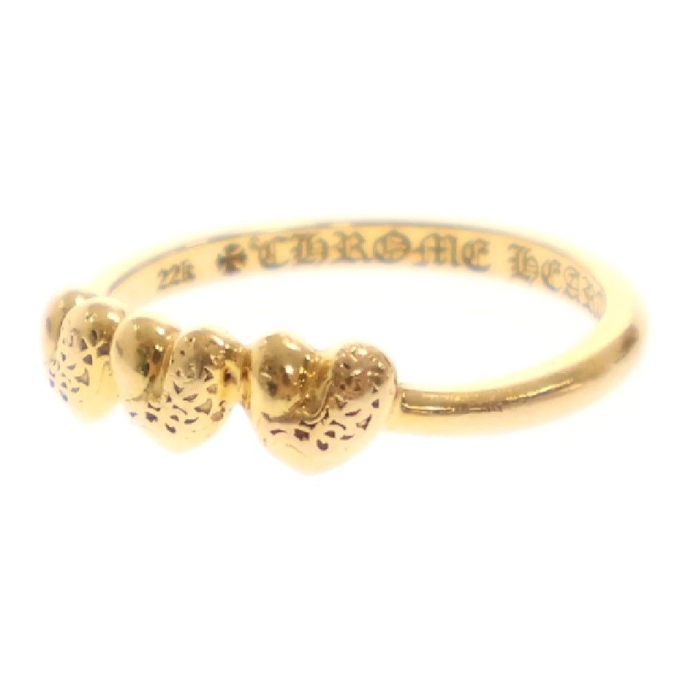 CHROME HEARTS(クロムハーツ) 22K BUBBLEGUM 3HEART バブルガム3ハート リング ゴールド