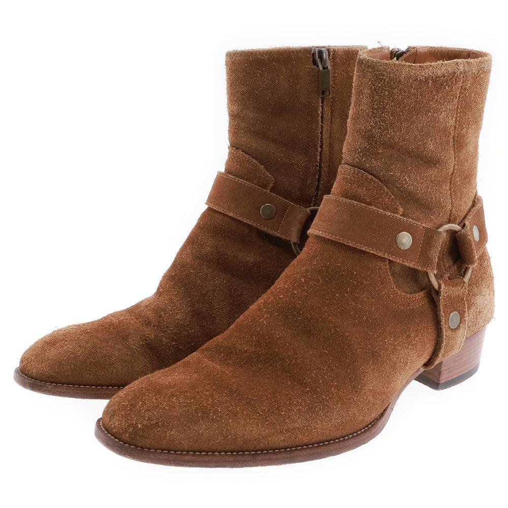 SAINT LAURENT PARIS(サンローランパリ) Classic Wyatt Harness Ring Boot 496880 クラシック ワイアット ハーネスショート リングブーツ ハイカットブーツ ブラウン