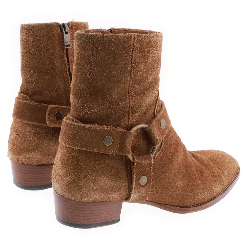 SAINT LAURENT PARIS(サンローランパリ) Classic Wyatt Harness Ring Boot 496880 クラシック ワイアット ハーネスショート リングブーツ ハイカットブーツ ブラウン