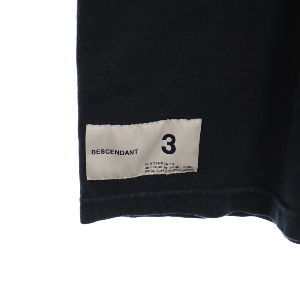 DESCENDANT(ディセンダント) 23SS バックロゴプリント半袖Tシャツ ネイビー