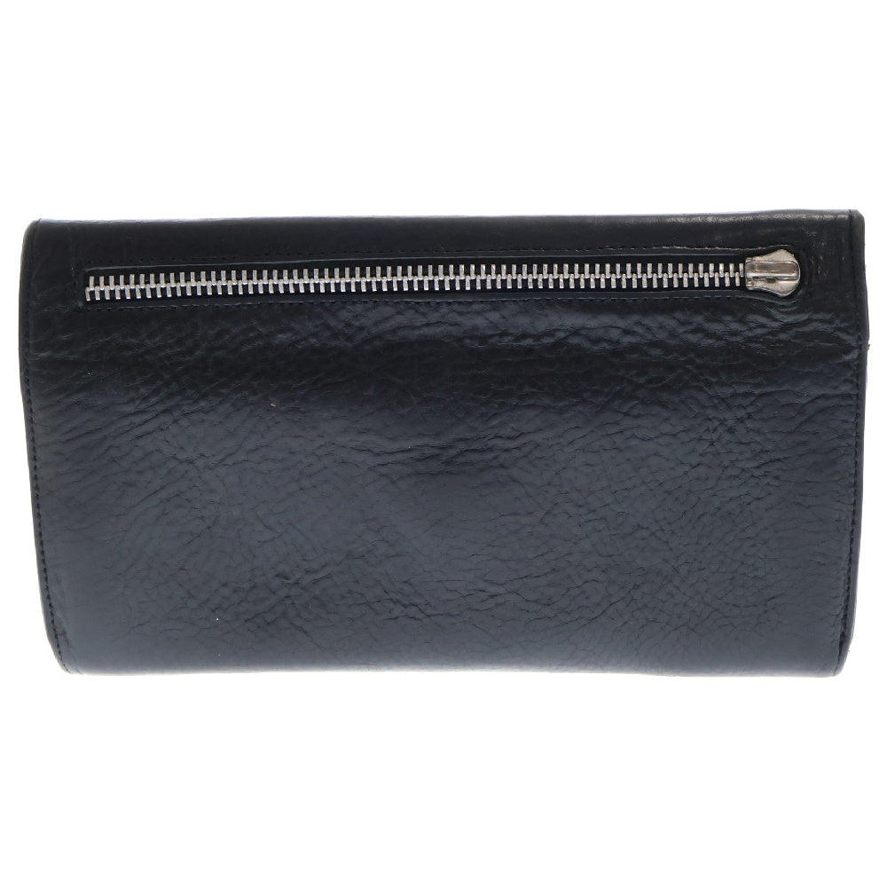 CHROME HEARTS(クロムハーツ) LONG WALLET グリーシー クロスボタンレザー ロングウォレット 長財布 ブラック