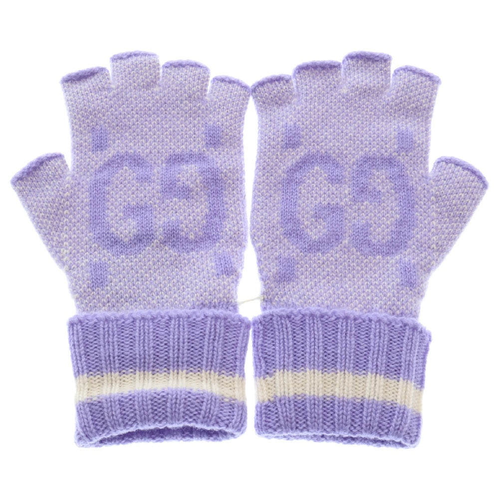 GUCCI(グッチ) カシミア フィンガーレスグローブ 手袋 パープル レディース 726586 3G344