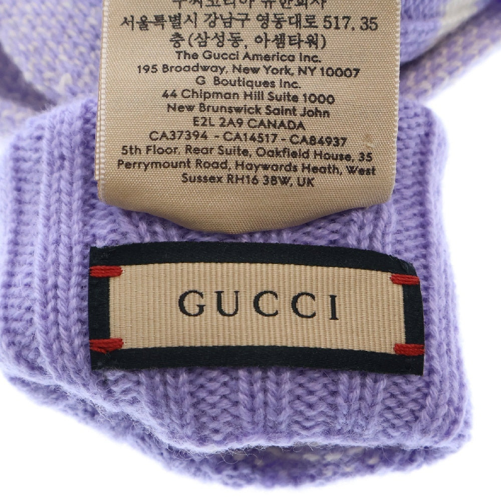 GUCCI(グッチ) カシミア フィンガーレスグローブ 手袋 パープル レディース 726586 3G344