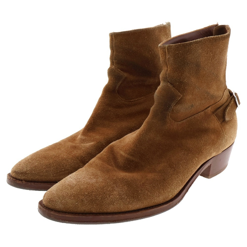 CELINE(セリーヌ) 19SS Jacno Back Buckle Zipped Boots 190010039 ジャクノ スウェードレザー アンクルブーツ ブラウン
