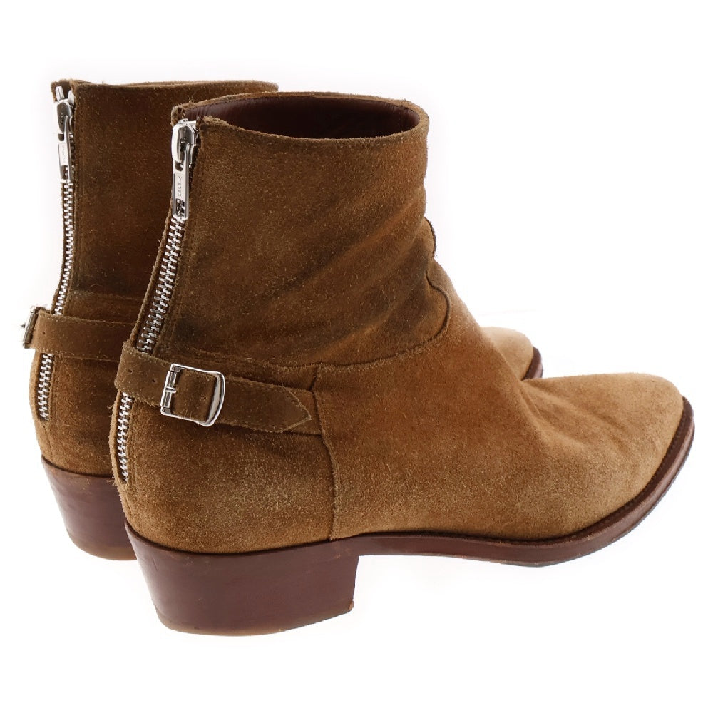CELINE(セリーヌ) 19SS Jacno Back Buckle Zipped Boots 190010039 ジャクノ スウェードレザー アンクルブーツ ブラウン
