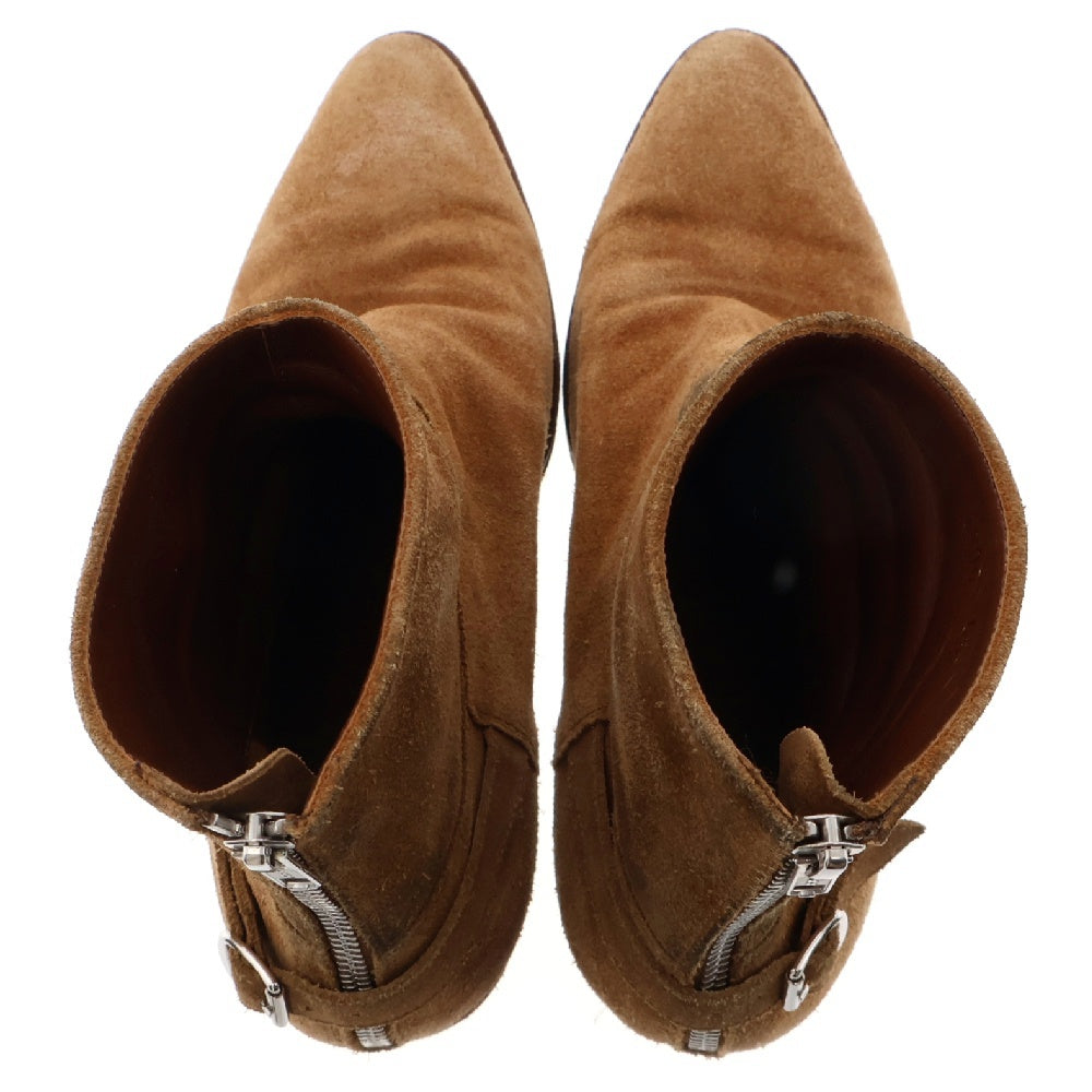 CELINE(セリーヌ) 19SS Jacno Back Buckle Zipped Boots 190010039 ジャクノ スウェードレザー アンクルブーツ ブラウン