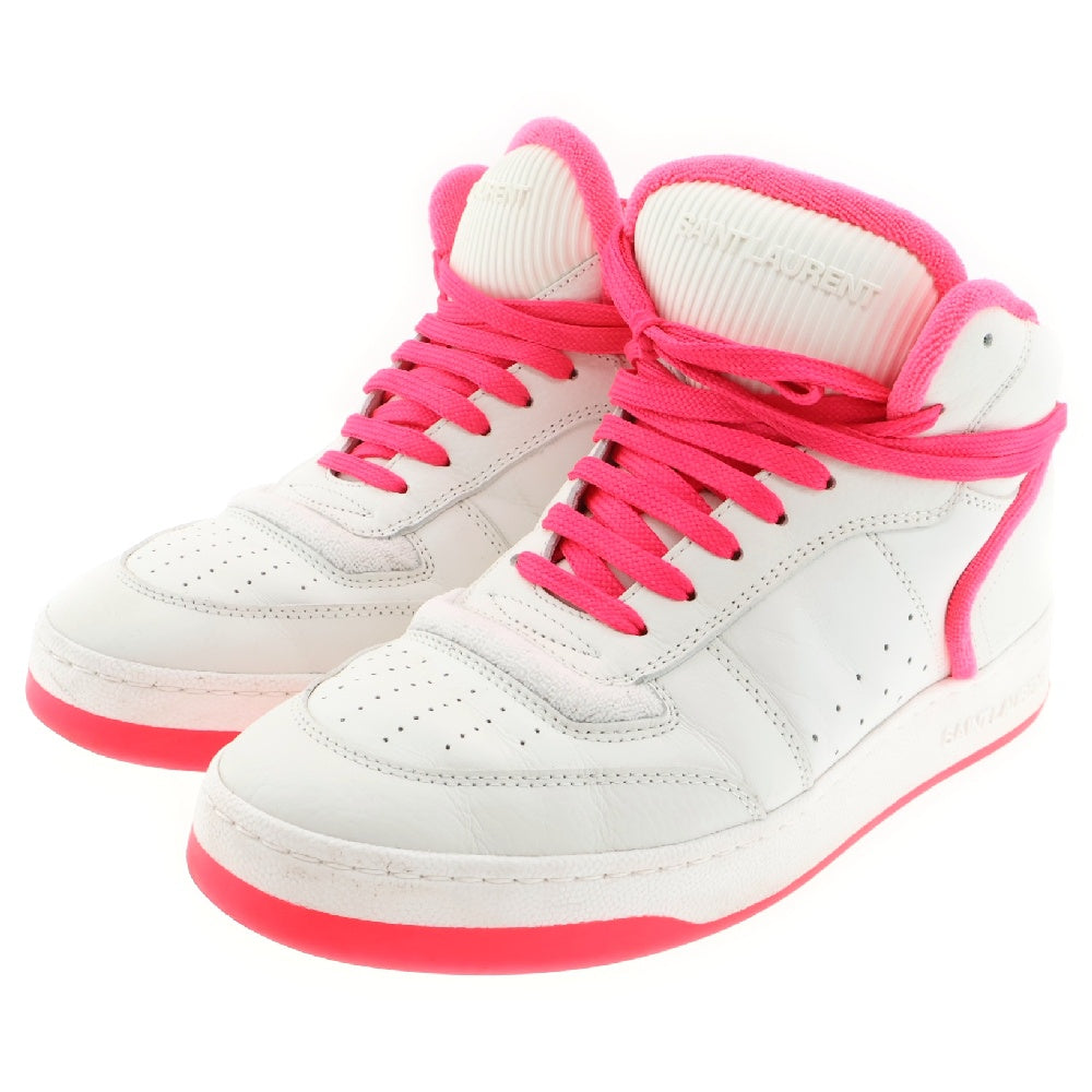 SAINT LAURENT PARIS(サンローランパリ) SL 80 Sneakers 711250 レザーハイカットスニーカー ホワイト/ピンク
