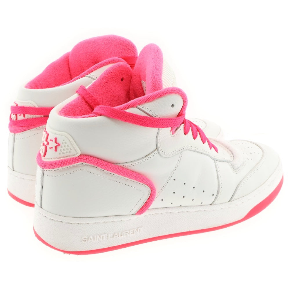 SAINT LAURENT PARIS(サンローランパリ) SL 80 Sneakers 711250 レザーハイカットスニーカー ホワイト/ピンク