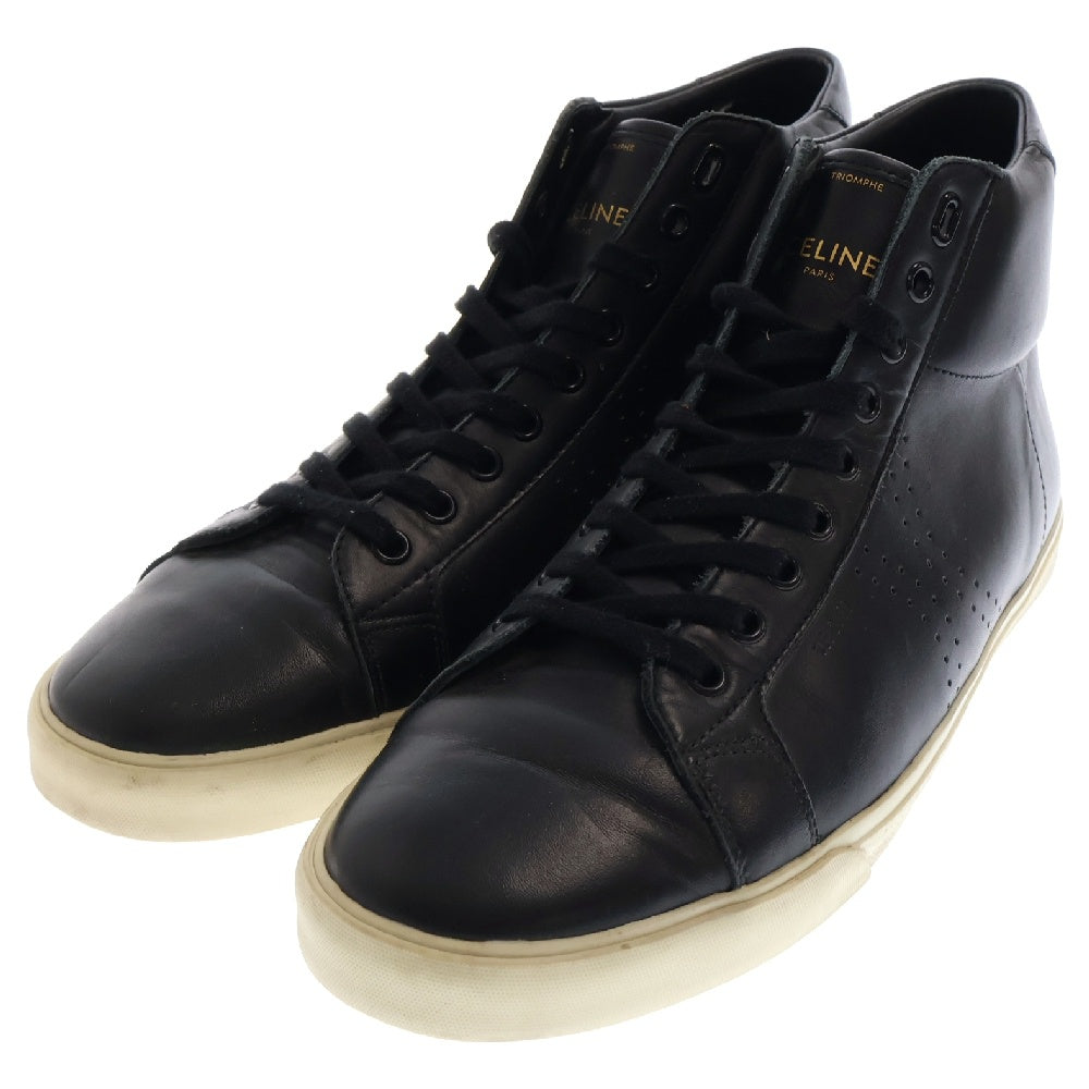 CELINE(セリーヌ) TRIOMPHE TR01M トリオンフ レザー ハイカットスニーカー ブラック