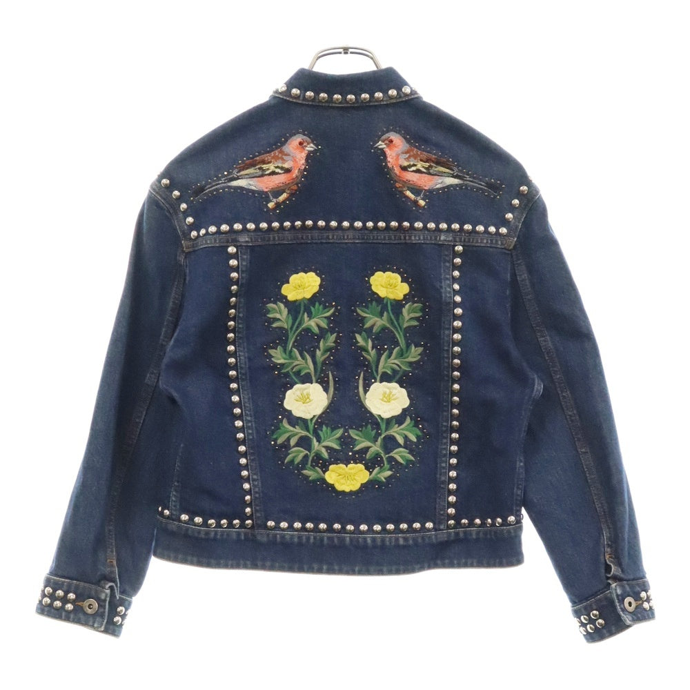 STELLA McCARTNEY(ステラマッカートニー) スタッズ装飾フラワー刺繍デニムジャケット インディゴ