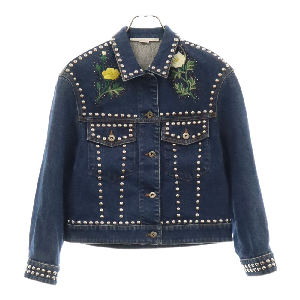 STELLA McCARTNEY(ステラマッカートニー) スタッズ装飾フラワー刺繍デニムジャケット インディゴ
