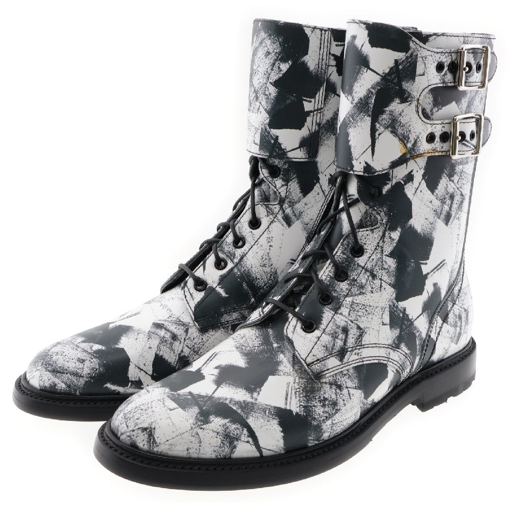 CELINE(セリーヌ) RANGER BOOT 334613231C 総柄ロングブーツ サイドジップ ブラック/ホワイト