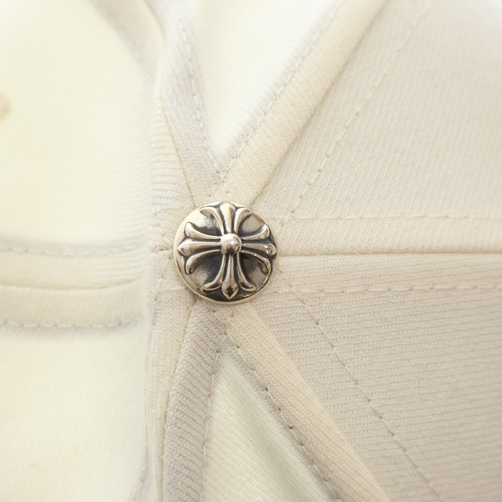 CHROME HEARTS(クロムハーツ) FITTED WOOL ACRYLIC SERGE VINY HEART ヴァインハートロゴ刺繍ベースボールキャップ 帽子 ホワイト/レッド
