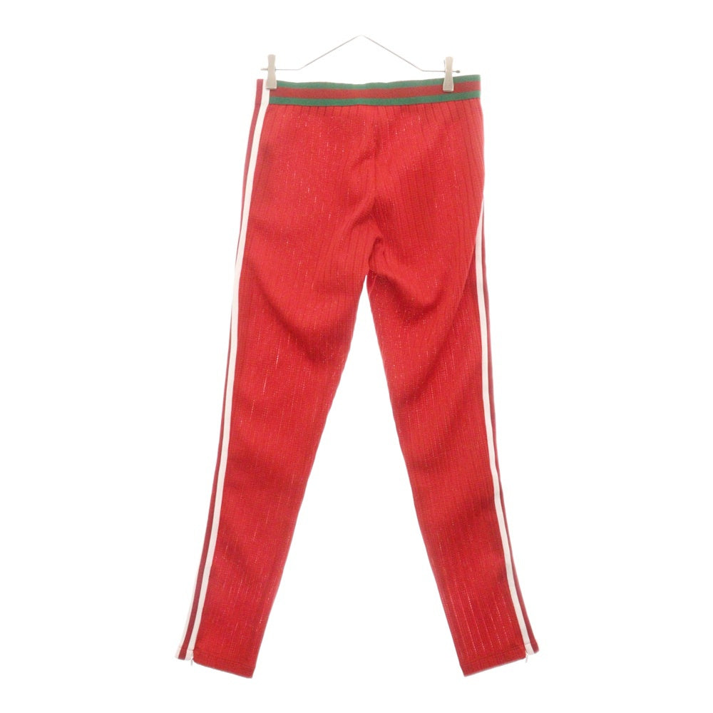 GUCCI(グッチ) 22AW ×ADIDAS Jersey Sweatpants アディダス サイドライン ロゴ刺繍 ロングパンツ ジャージ レッド 700501 XJEJT