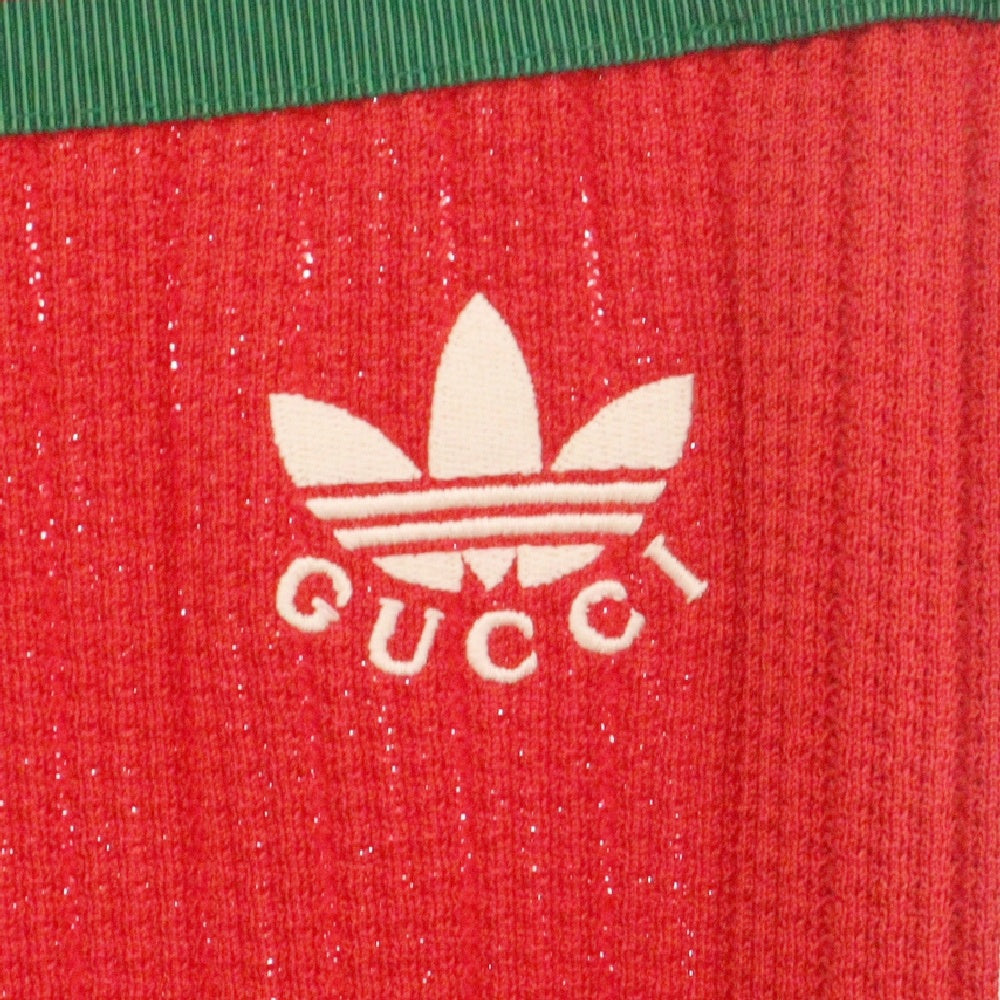 GUCCI(グッチ) 22AW ×ADIDAS Jersey Sweatpants アディダス サイドライン ロゴ刺繍 ロングパンツ ジャージ レッド 700501 XJEJT