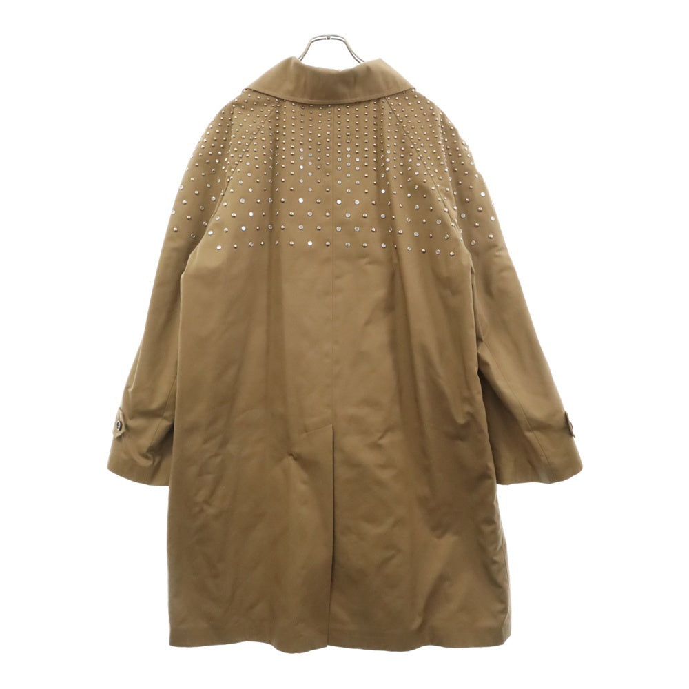 CELINE(セリーヌ) 22AW Stand Collar Technical Cotton Coat 2M967004N スタンドアップカラーマックコート ストーン装飾 ロングジャケット ベージュ