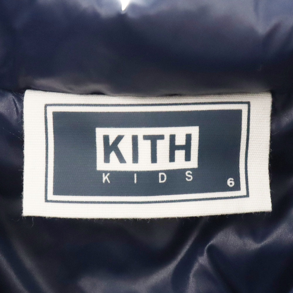KITH(キス) ワンポイントロゴ刺繍キルティングジャケット ネイビー キッズ KHK010088