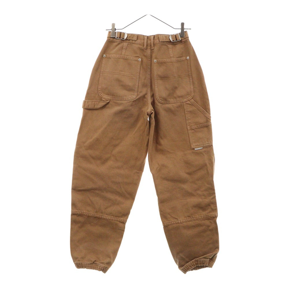 ALEXANDER WANG(アレキサンダーワン) Double Front Carpenter Jeans ロゴ刺繍 カーペンターデニムパンツ ジーンズ ブラウン レディース