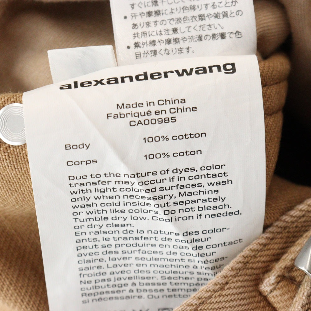 ALEXANDER WANG(アレキサンダーワン) Double Front Carpenter Jeans ロゴ刺繍 カーペンターデニムパンツ ジーンズ ブラウン レディース