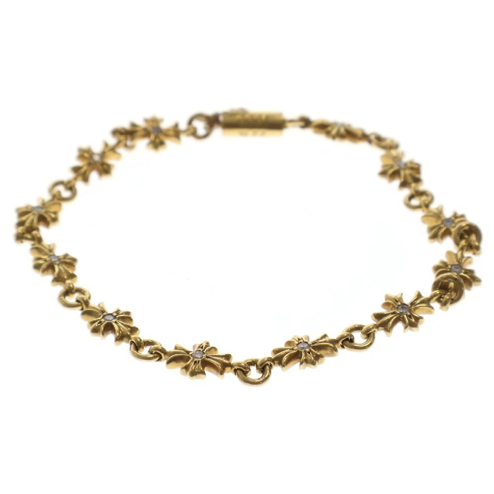 CHROME HEARTS(クロムハーツ) 22K TNY E CH PLS P D 12LINK タイニーECHプラス PAVEダイヤ ゴールドブレスレット
