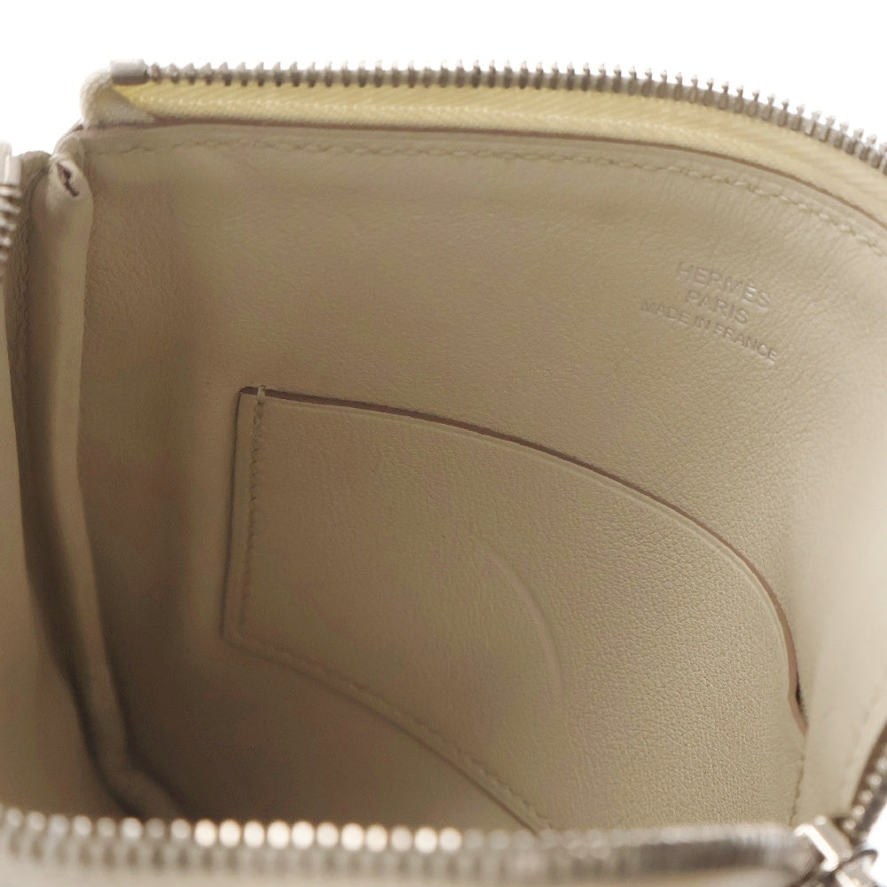 HERMES(エルメス) Carre Pocket Pouch カレポケットポーチ ラウンドジップポーチ 総柄レザー ベージュ 説明書有
